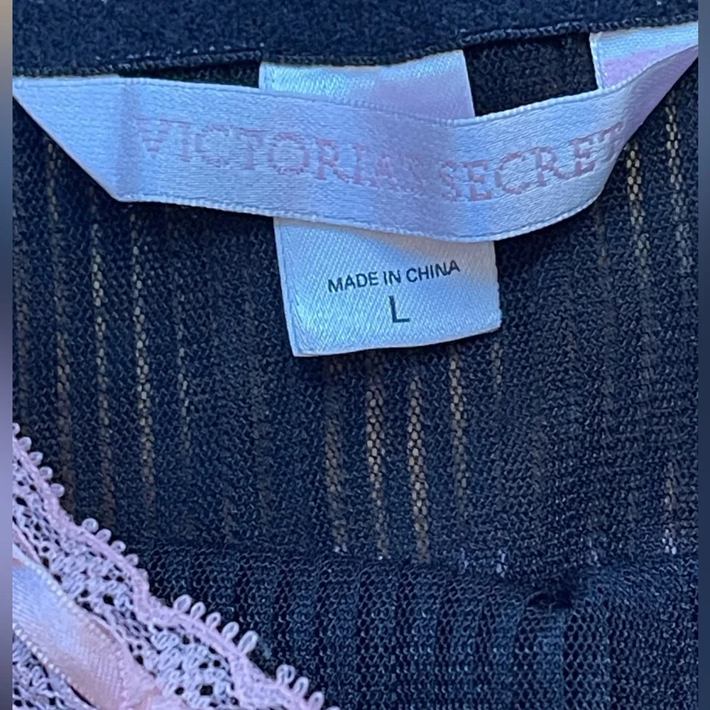 Victorias Secret Y2K Sheer Black Babydoll Lingerie Size Large - Picture 6 of 8